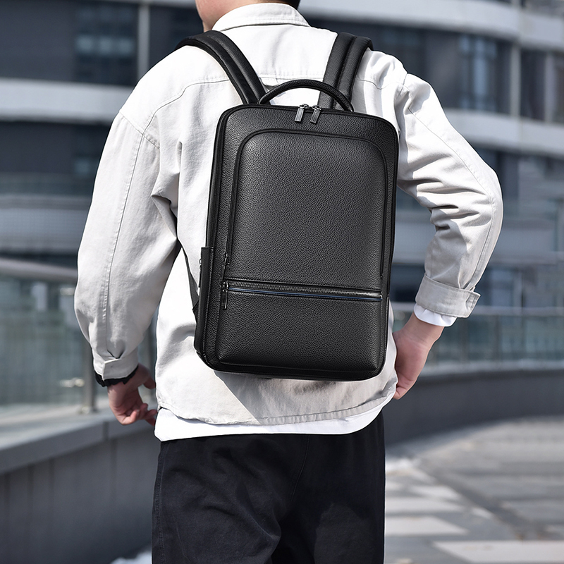 Men'S Accessories Backpack - PU Leather Men's Backpack USB Charging