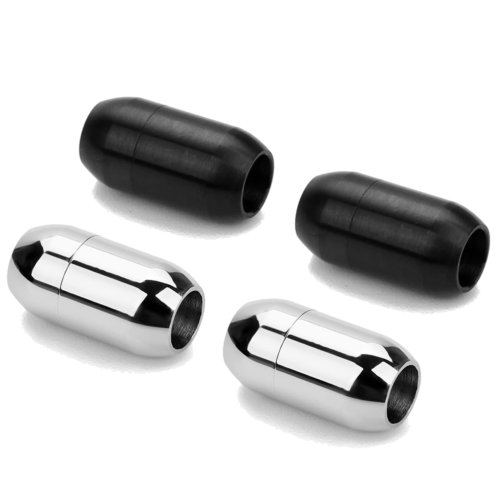 Young Men'S Accessories - 2pcs Stainless Steel Magnetic Clasp Leather