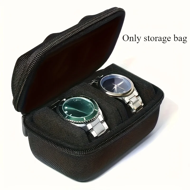 Men Accessories Organiser - Hard-Shell 2 Slots Watch Travel Case