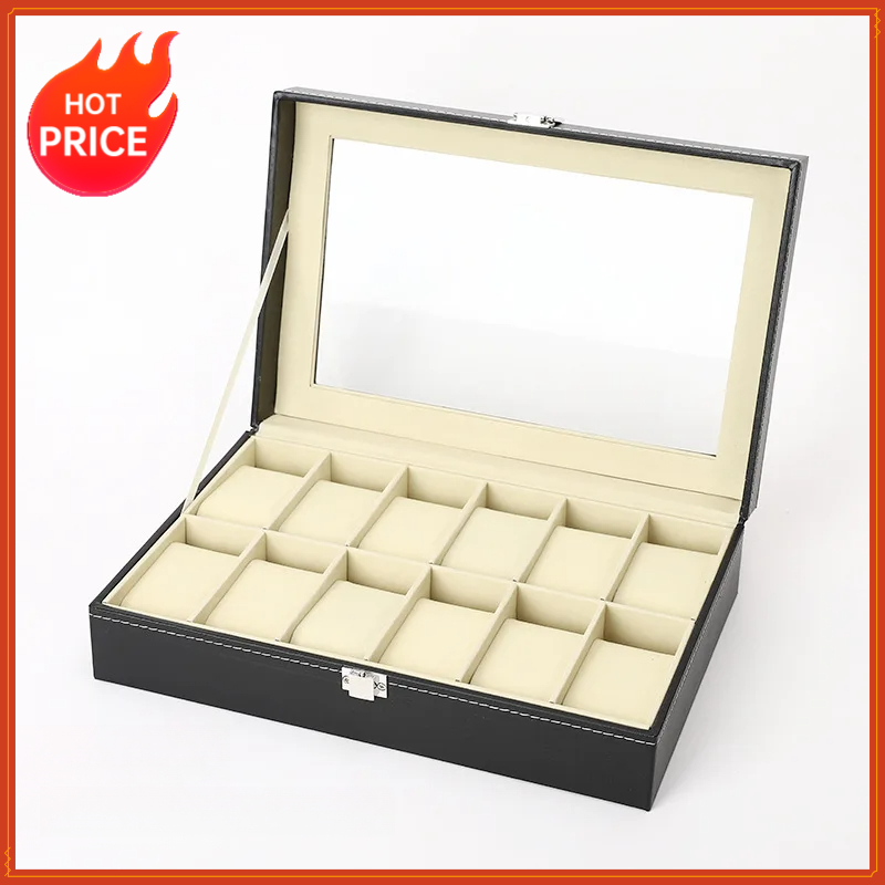 PU Leather watch box 6/12 Slot - Men Accessories Organiser 评论和价格