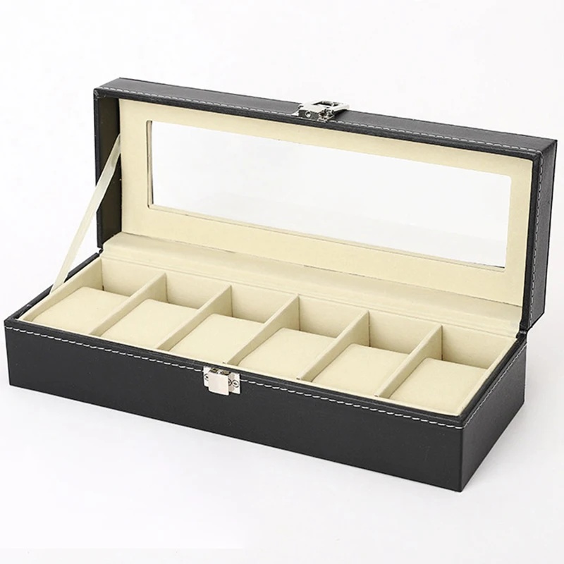 PU Leather watch box 6/12 Slot - Men Accessories Organiser 评论和价格