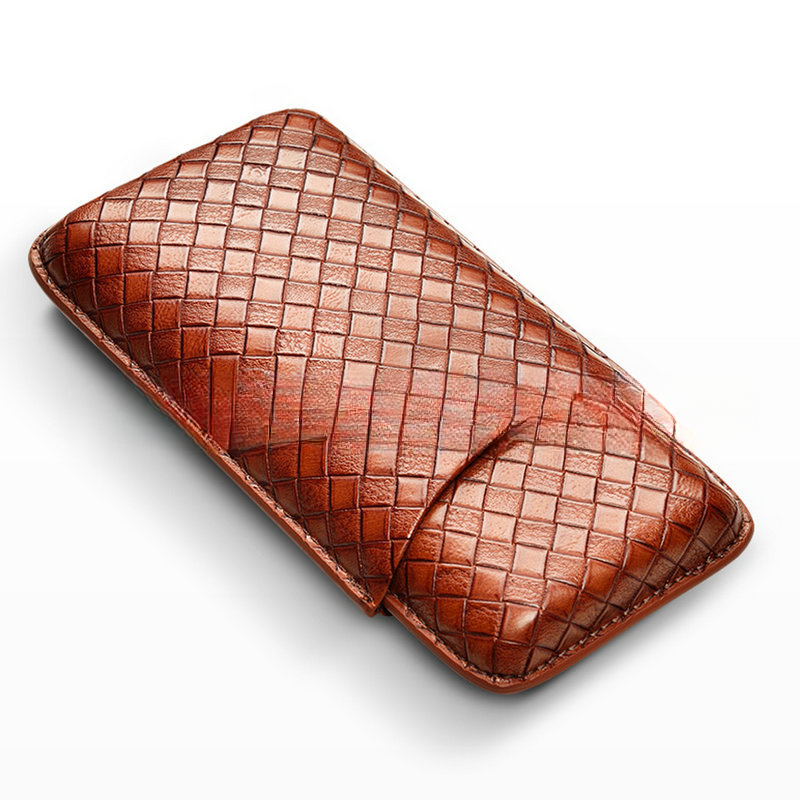 3 Pcs Leather Cigar Case Gift  - Cigar Cutter Set 评论和价格
