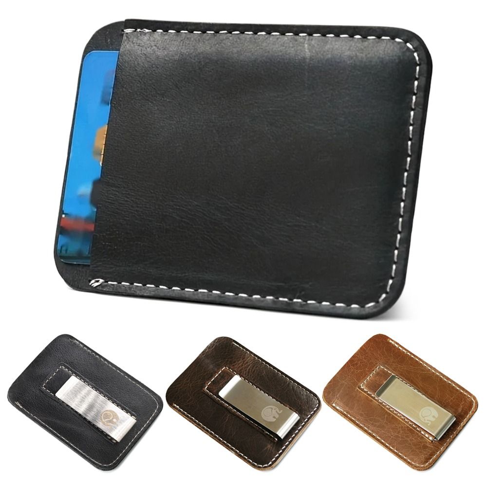 New Leather Genuine Leather Mo - Money Clip Slim 评论和价格