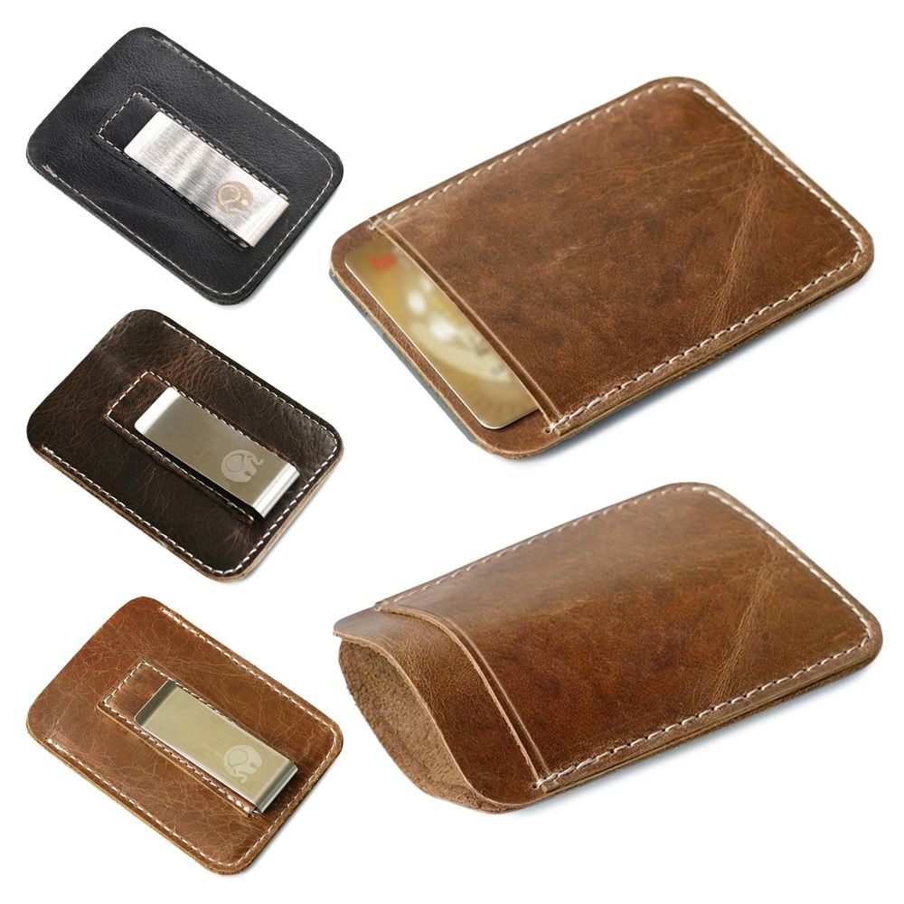 New Leather Genuine Leather Mo - Money Clip Slim 评论和价格
