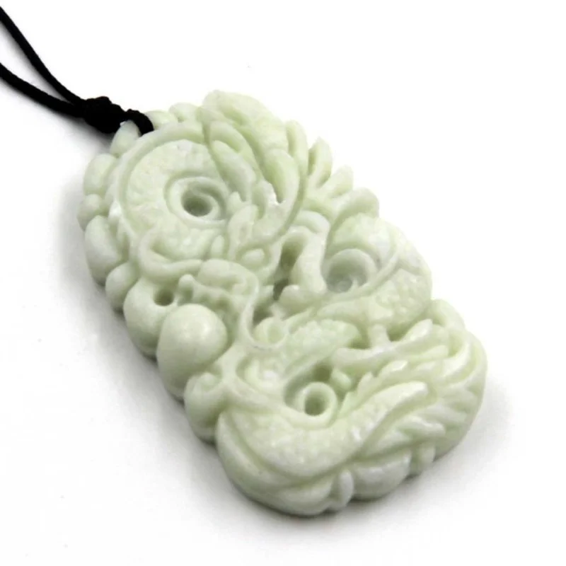 Natural White jade Dragon Phoe - Men Accessories Hand 评论和价格