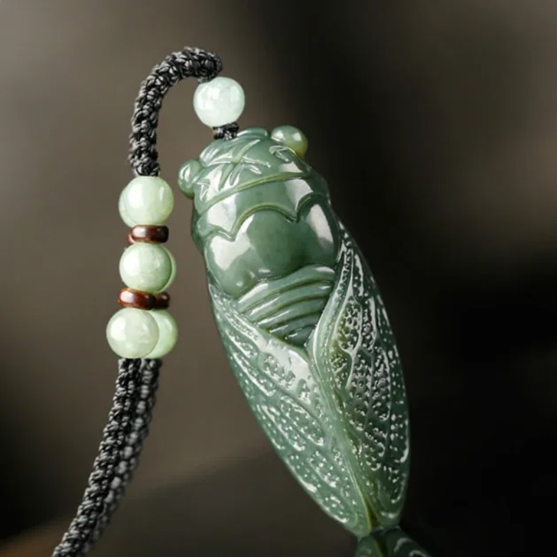 Natural Hetian Jade Cicada Pen - Men Accessories Hand 评论和价格