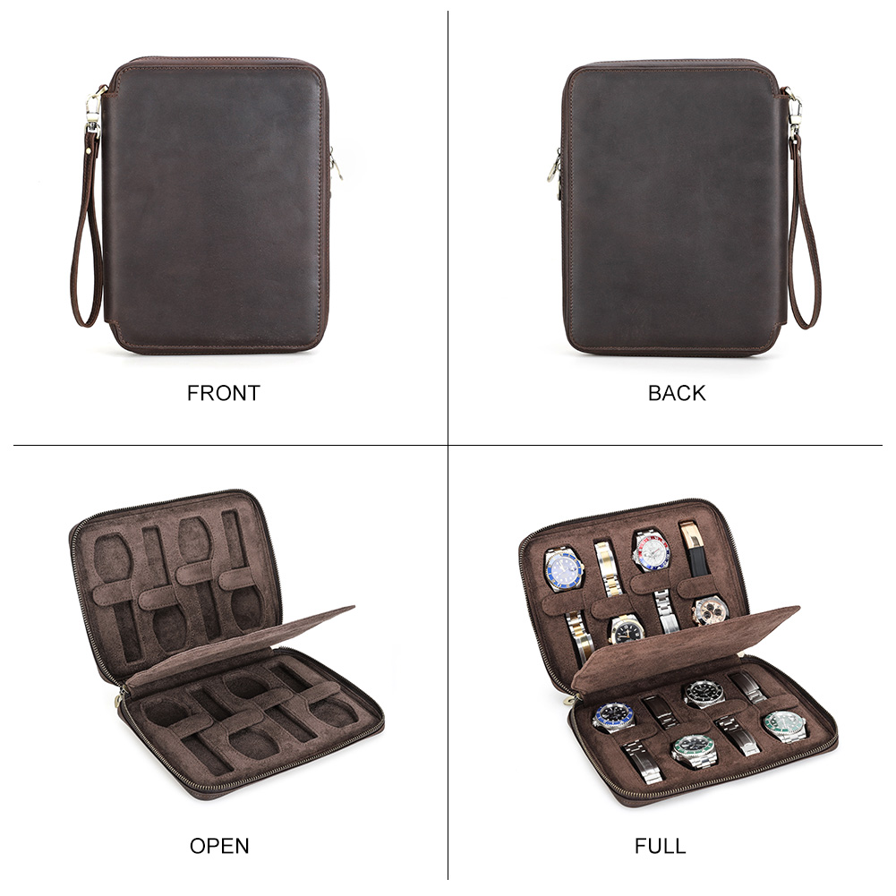 New 2/4/6/8 Slots Genuine Leat - Men Accessories Organiser 评论和价格