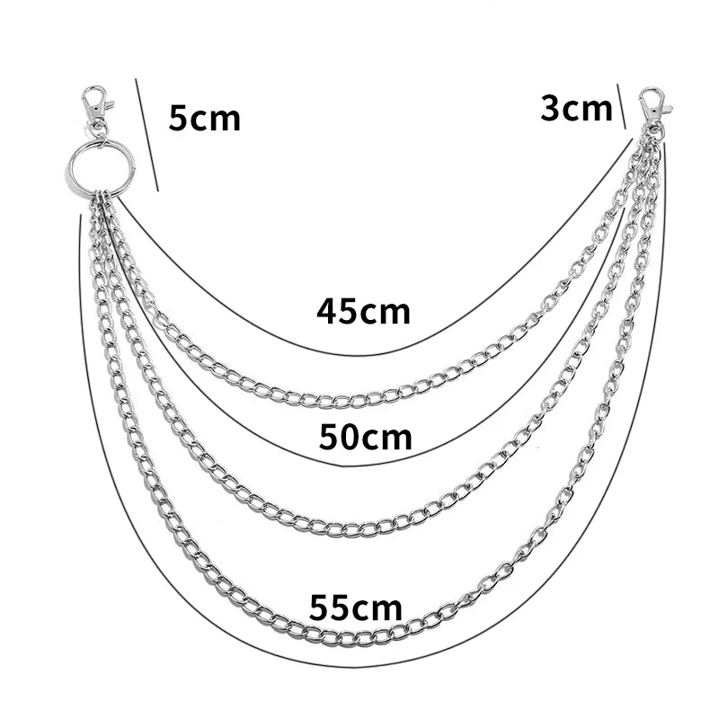 Layer Metal Belt Chain Punk Ho - Men Accessories Chain 评论和价格
