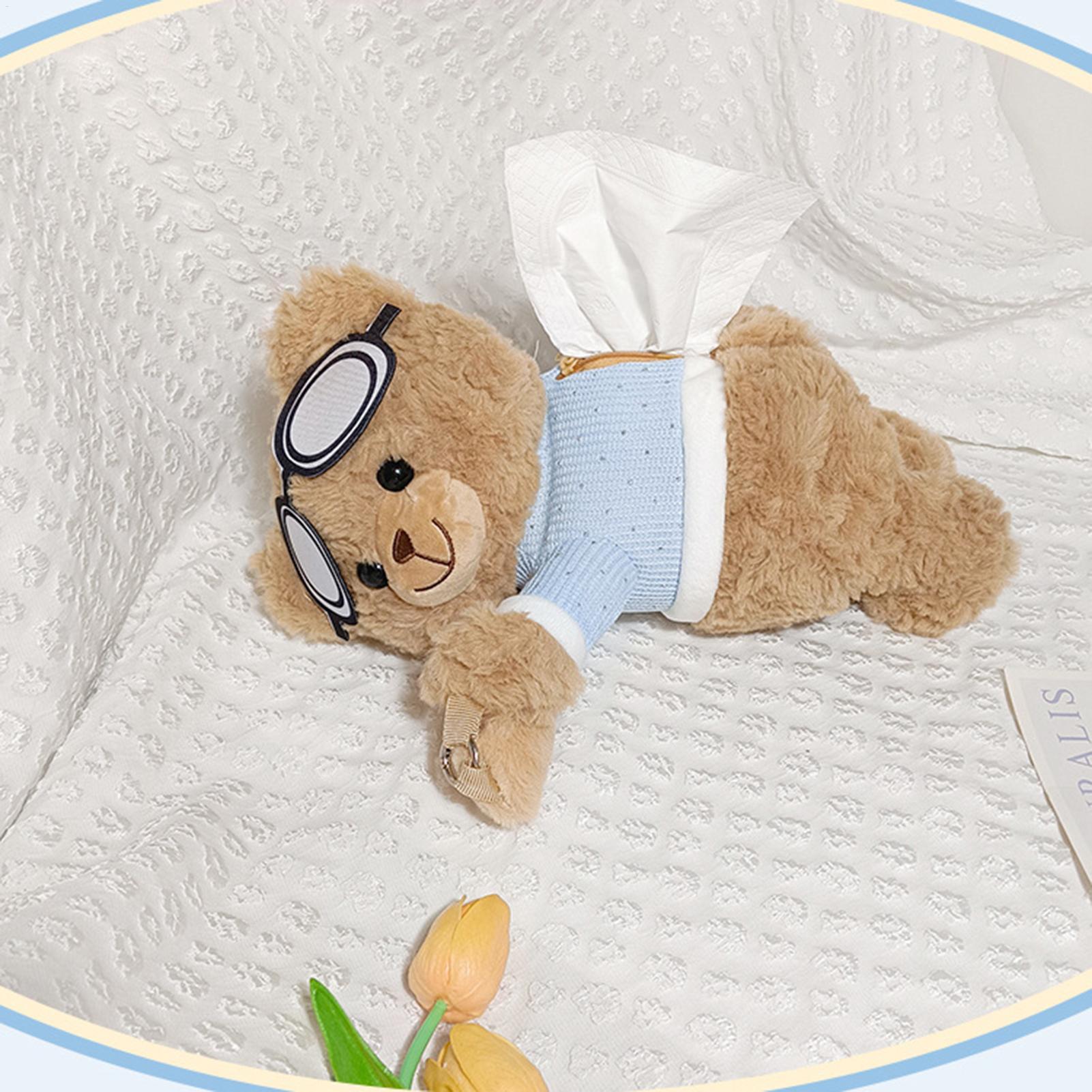 Car Tissue Box Bear Cartoon Ha - Men Accessories Organiser 评论和价格