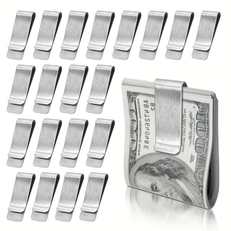 20PCS Stainless Steel Silver S - Money Clip Slim 评论和价格