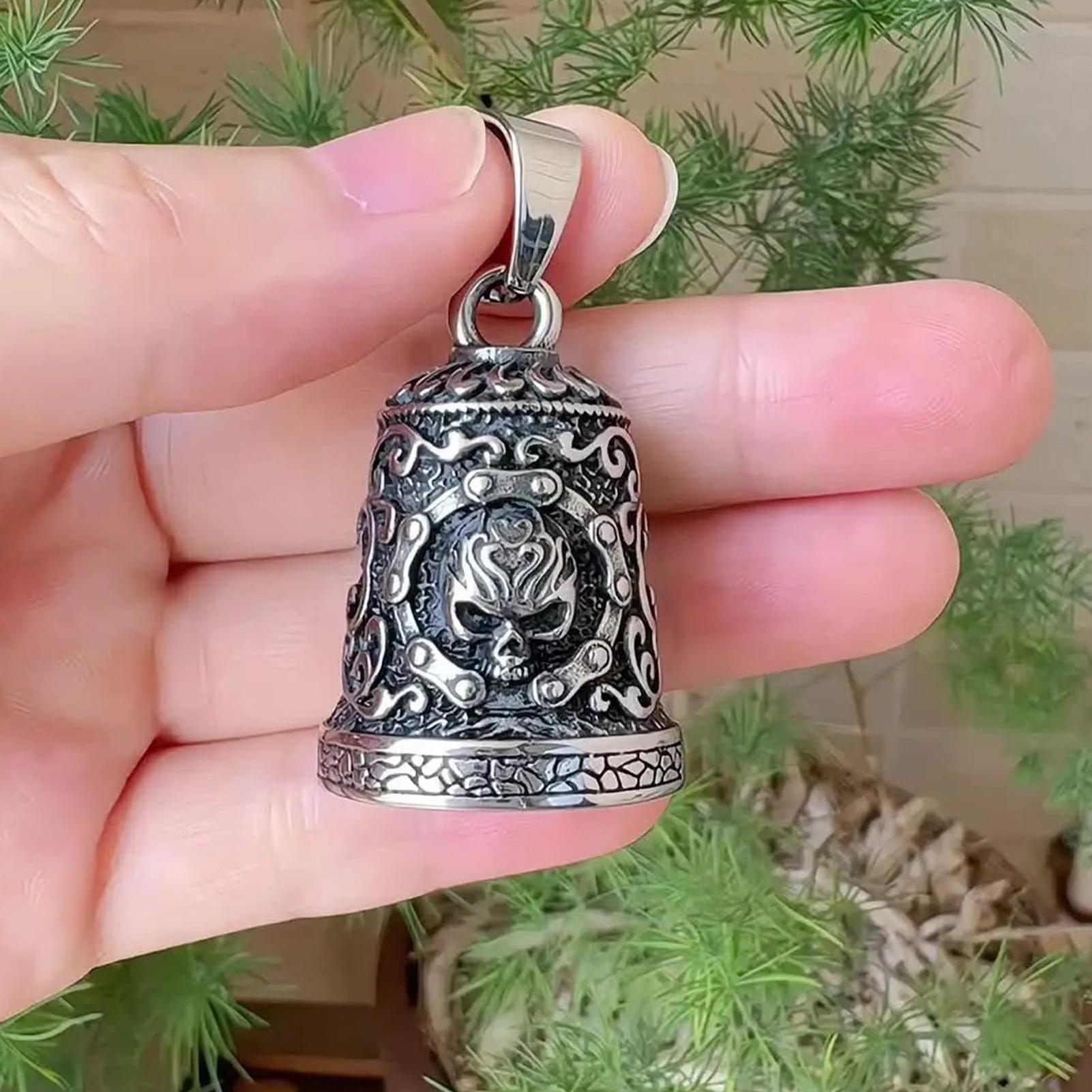Skull Bell Charm Motorcycle Be - Men Accessories Chain 评论和价格