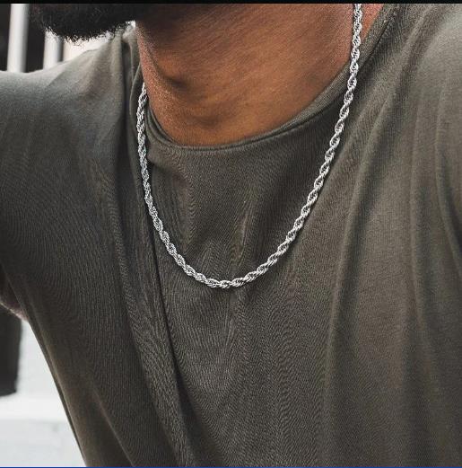 LUXUSTEEL 1pcs Twisted Rope Ch - Men Accessories Singapore 评论和价格