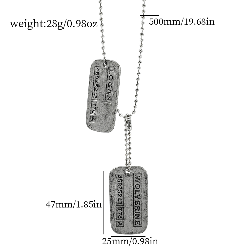 X-Men Wolverine Military Card  - Men Accessories Necklace 评论和价格