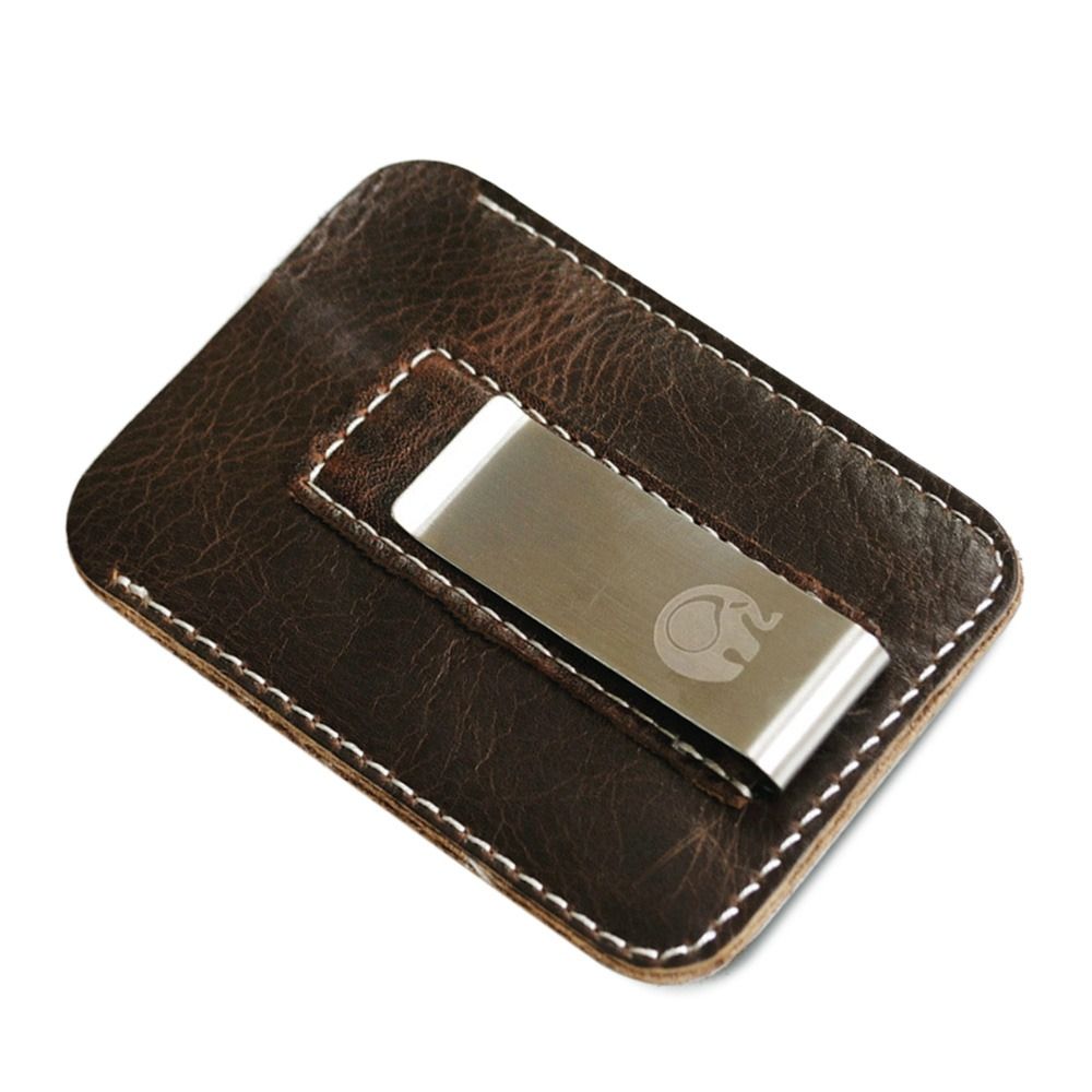 New Leather Genuine Leather Mo - Money Clip Slim 评论和价格