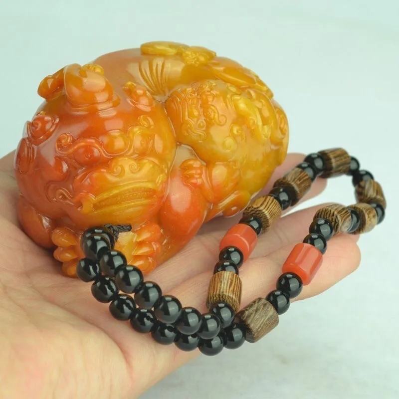 Natural Huang Longyu Pixiu Pen - Men Accessories Hand 评论和价格