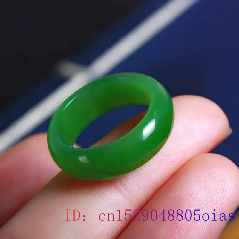 Natural Green Hetian Jade Ring - Men Accessories Hand 评论和价格