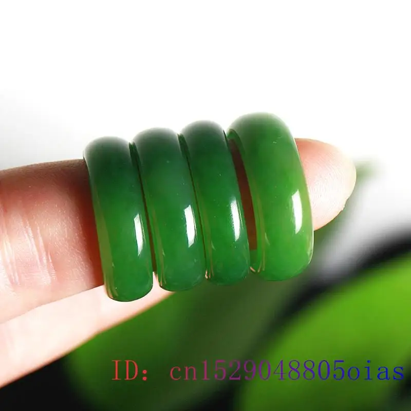 Natural Green Hetian Jade Ring - Men Accessories Hand 评论和价格