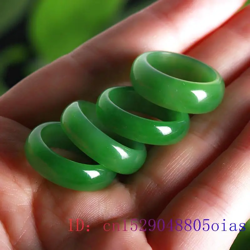Natural Green Hetian Jade Ring - Men Accessories Hand 评论和价格