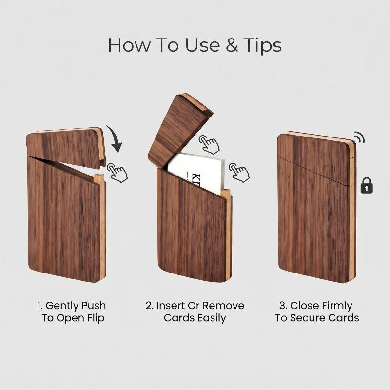 Portable Wood Business Card Ho - Men'S Accessories Case 评论和价格